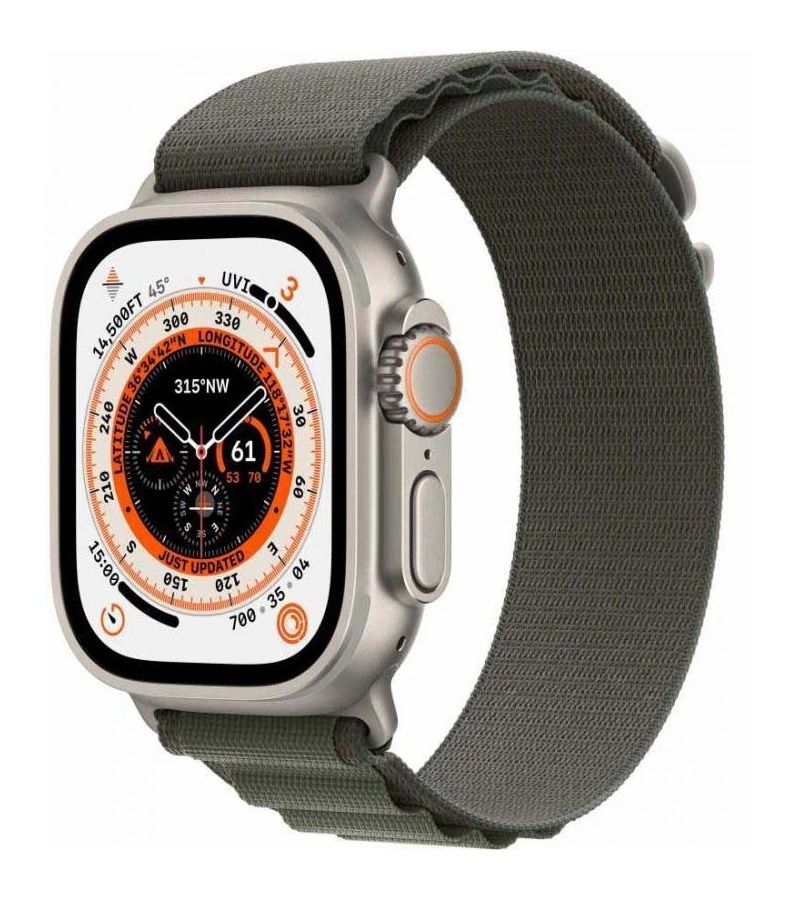 Умные часы Apple Watch 8 Ultra 49mm Titanium Case with Green (MQEX3LL/A) умные часы apple watch series 8 gps cellular 41 мм graphite midnight