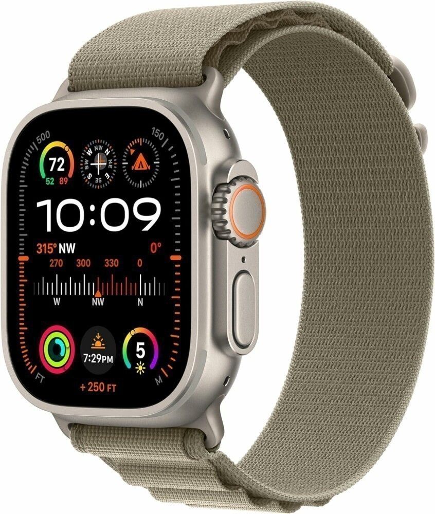 apple watch series 8 41mm graphite stainless steel case with graphite milanese loop gps cellular размер ремешка s m m l Умные часы Apple Watch Ultra 2 49mm Titanium with Olive Small (MRFH3ZA/A)