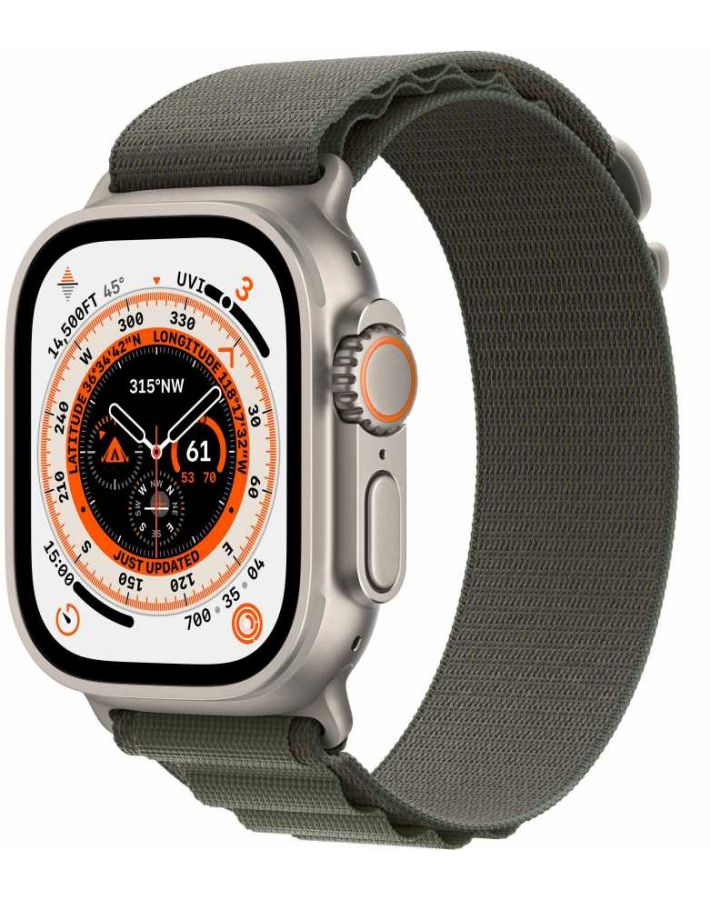 Умные часы Apple Watch 8 Ultra 49mm Titanium Case with Green (MNHC3LL/A) чехол для apple watch ultra 49 мм чехол для пк жесткий противоударный защитный чехол бампер для apple watch ultra 49 мм чехол без экрана