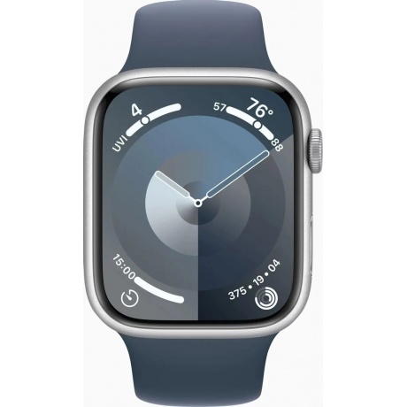 Умные часы Apple Watch Series 9 45mm Silver/Storm Blue M/L (MR9E3ZP/A) - фото 2