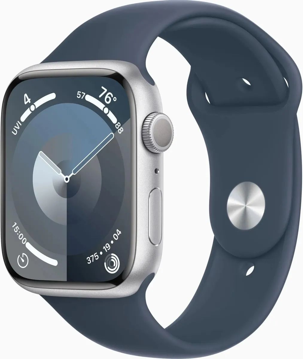 Умные часы Apple Watch Series 9 45mm Silver/Storm Blue M/L (MR9E3ZP/A) умные часы apple watch series 9 45mm pink m l mr9h3ll a