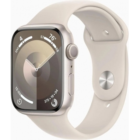 Умные часы Apple Watch Series 9 45mm Starlight M/L (MR973ZP/A) - фото 1