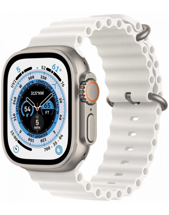 Умные часы Apple Watch 8 Ultra 49mm Titanium Case with White (MNH83LL/A) матовый чехол для apple watch ultra 2 49 мм внешний жесткий ударопрочный защитный бампер из поликарбоната для iwatch серии ultra 49 мм аксессуары