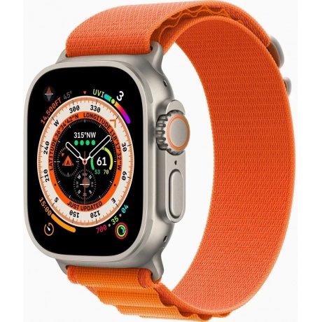 Умные часы Apple Watch 8 Ultra 49mm Titanium Case with Orange (MQEV3LL/A) - фото 1