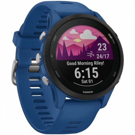 Смарт-часы Garmin Forerunner 255 с синим ремешком 45,6мм - фото 4