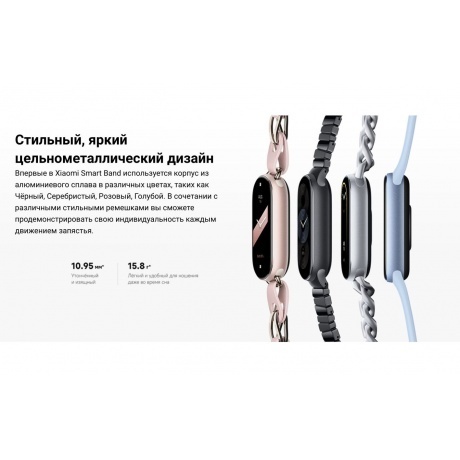 Умные часы Xiaomi Smart Band 9 (BHR8346GL) Arctic Blue - фото 18