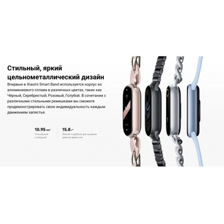 Умные часы Xiaomi Smart Band 9 (BHR8340GL) Glacier Silver - фото 18