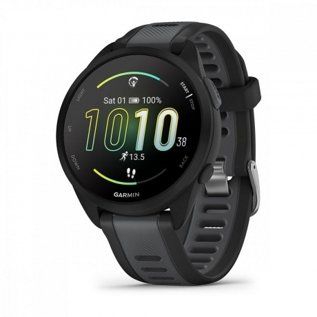 Умные часы Garmin Forerunner 165 черный, серый ремешок 43мм