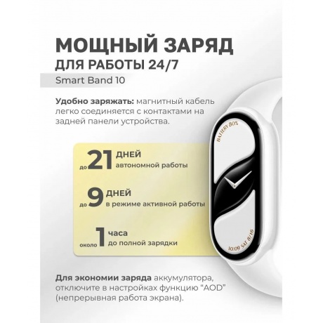 Умные часы Xiaomi Smart Band 10 (BHR07PYGL) Midnight Black - фото 26