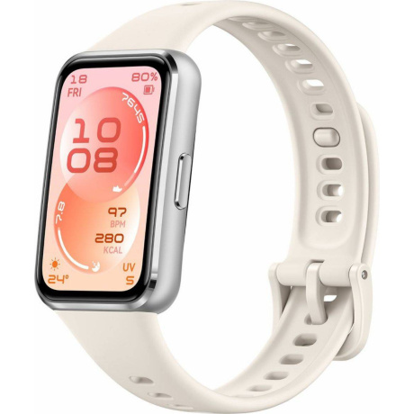 Умные часы HUAWEI Band 11 алюминевые серебристые, с белым ремешком