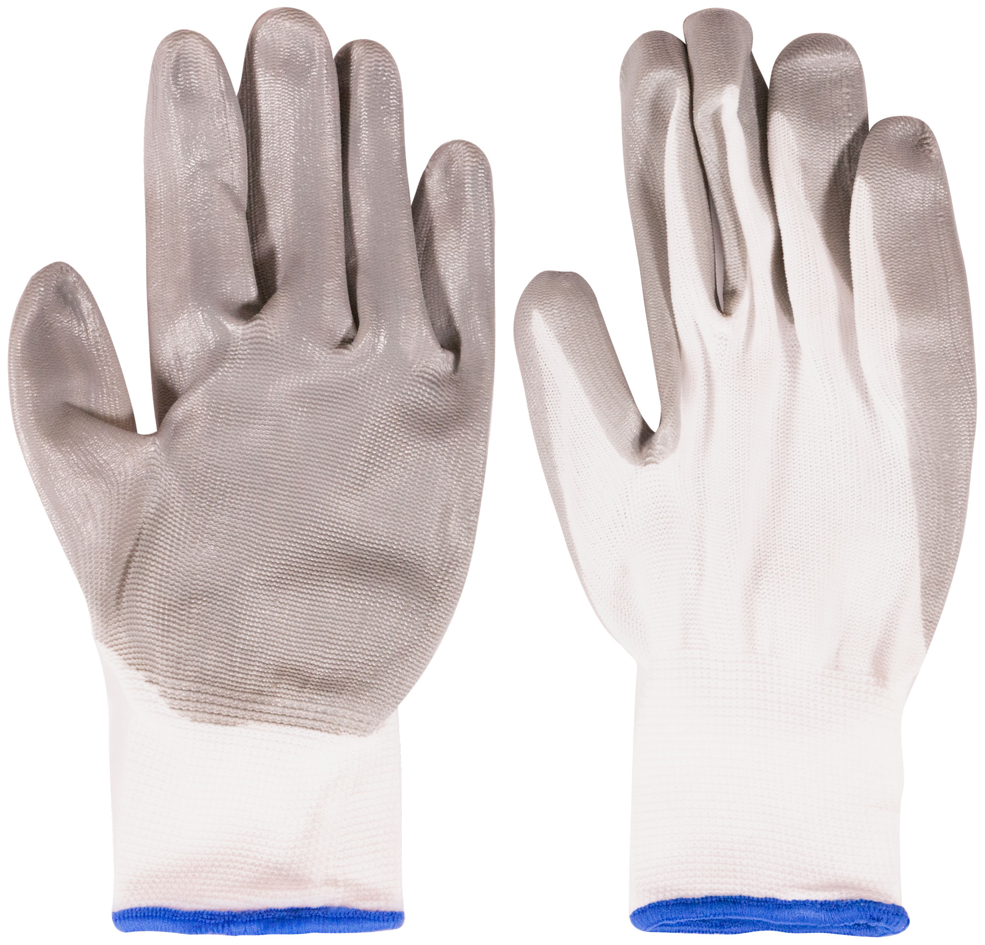 Перчатки нейлоновые MOS с нитриловым покрытием 10 12471М 10 пар защитные рабочие перчатки из полиуретана с нитриловым покрытием
