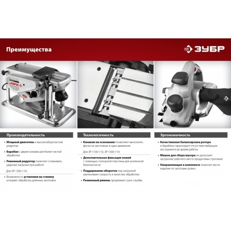 Рубанок Зубр ЗР-1300-110 - фото 13