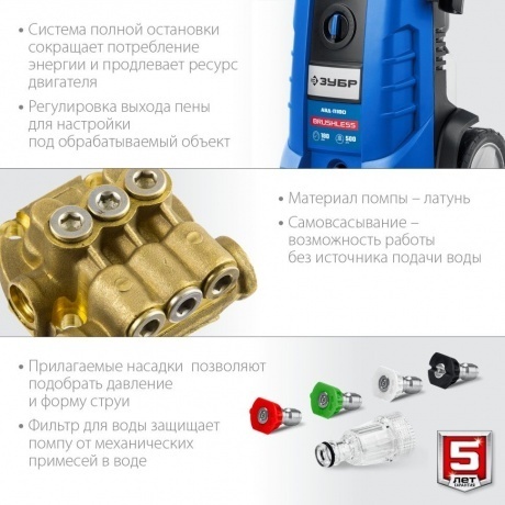 Мойка высокого давления ЗУБР 180 Атм, 2300 Вт, Профессионал - фото 4