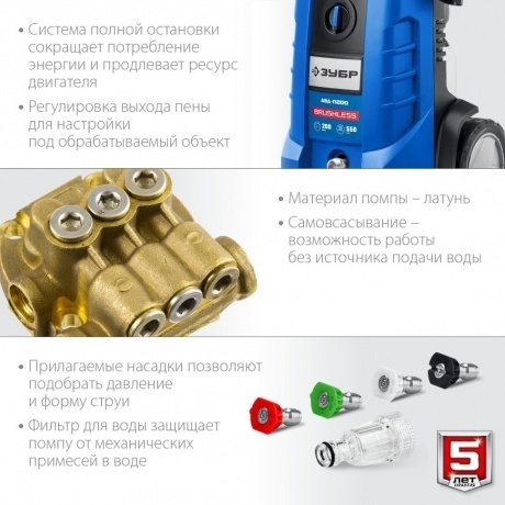 Мойка высокого давления ЗУБР 200 Атм, 2600 Вт, Профессионал - фото 4