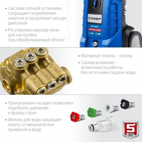 Мойка высокого давления ЗУБР 240 Атм, 3300 Вт, Профессионал - фото 4