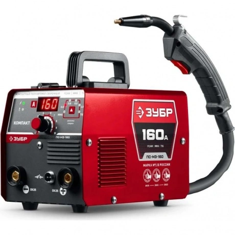 Полуавтомат сварочный ЗУБР КОМПАКТ, FCAW, MMA, TIG, 160А, без га...
