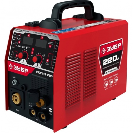 

Полуавтомат сварочный ЗУБР MIG & CUT 5-в-1, MIG / MAG, PLASMA CUT, FCAW, MMA, TIG, 220 А, с газом / без газа, горелка ПСГ-220 (ПСГ-М9-220-Р)