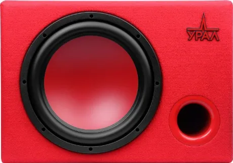 Сабвуфер автомобильный Ural АС-У12А КРАСНЫЙ 300Вт активный (30см...