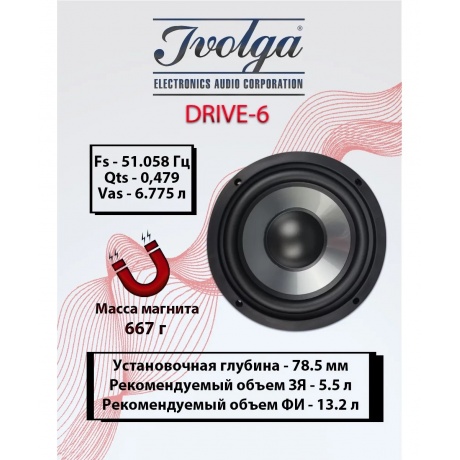 Сабвуфер автомобильный пассивный динамик Ivolga Drive 6(6.5&quot;) - фото 5