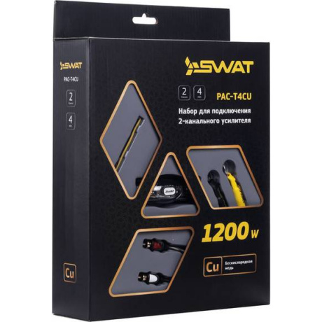 Установочный комплект для усилителя SWAT PAC-T4CU, 4GA, медь - фото 2