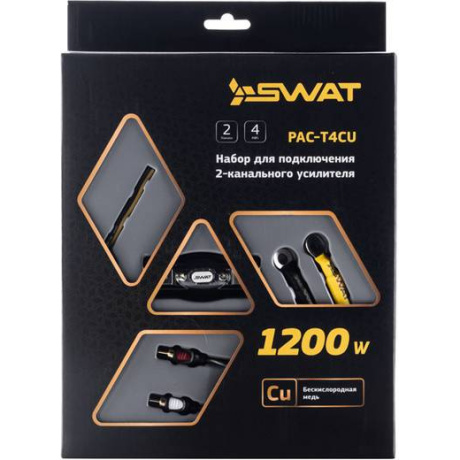 Установочный комплект для усилителя SWAT PAC-T4CU, 4GA, медь - фото 4