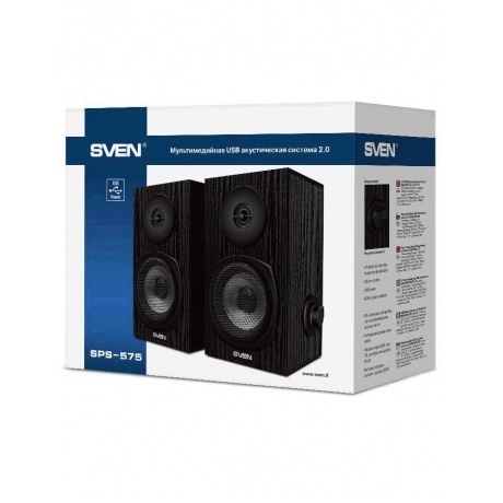 Акустическая система Sven SPS-575 2.0 черный - фото 5