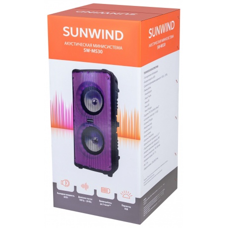 Минисистема SunWind SW-MS30 черный 60Вт FM USB BT SD/MMC - фото 34