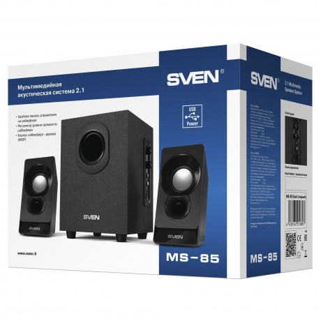 Акустическая система SVEN MS-85 чёрный 2.1 USB мощность(RMS): 5 Вт + 2x2.5 Вт - фото 8