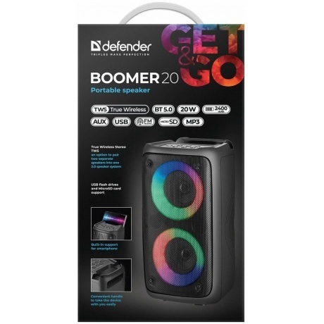 Портативная акустика Defender BLACK BOOMER 20 (65820) - фото 22