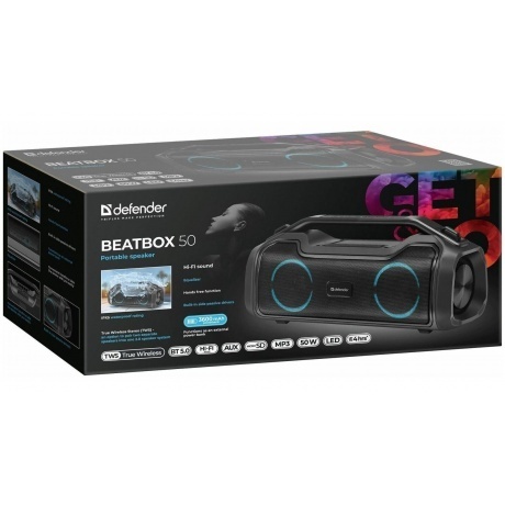 Портативная акустика Defender BLACK BEATBOX 50 (65950) - фото 23