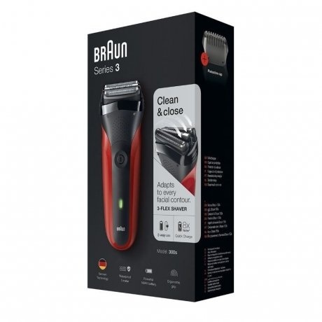 Электробритва Braun Series 3 300S Series 3 Red - фото 3