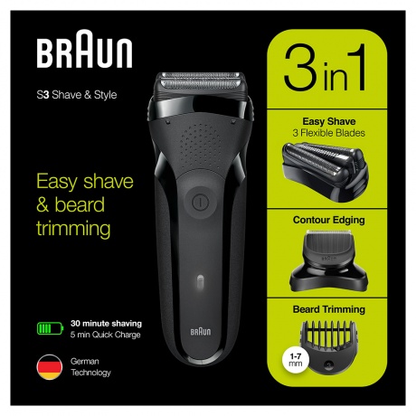 Бритва электрическая Braun 300BT Black Shave&amp;Style (6/720) - фото 6