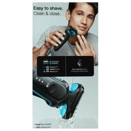 Электробритва Braun Series 5 50-M1000s черный/мятный - фото 18