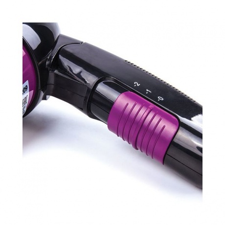 Фен SONNEN HD-209, 1200Вт, 2 скоростных режима, складная ручка, черный/фиолетовый,  453501 - фото 5