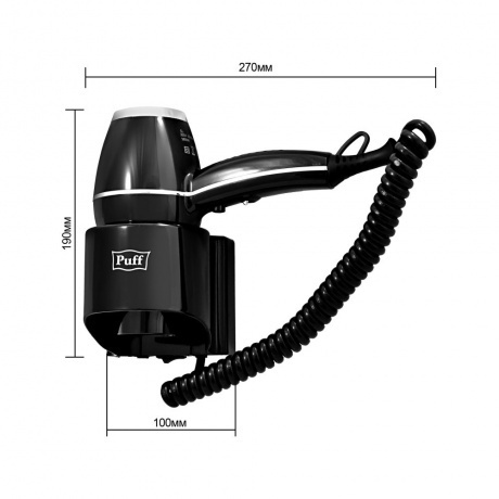 Фен Puff 1800Вl 1800Вт черный - фото 9