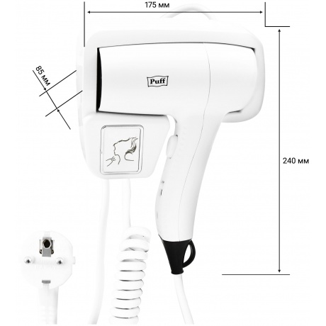 Фен Puff 1201 1200Вт белый - фото 3