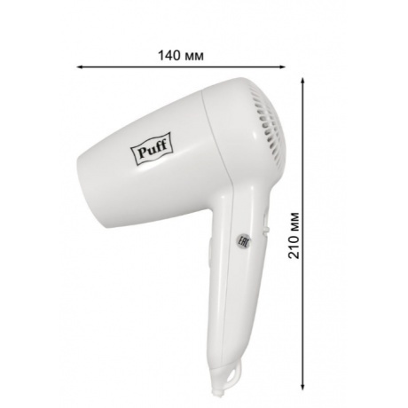 Фен Puff 1300 1300Вт белый - фото 5