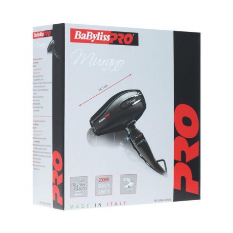 Фен Babyliss Pro Murano Ionic compact 2000Вт черный - фото 10