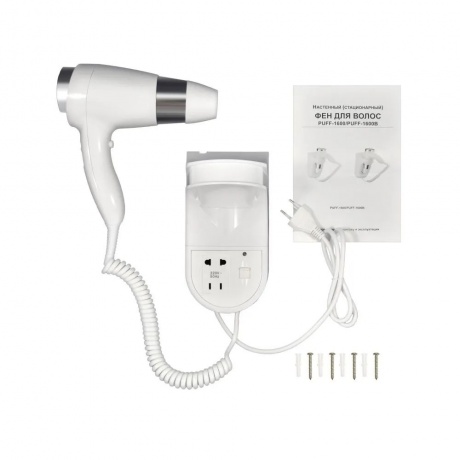 Фен Puff 1600B 1600Вт белый - фото 7