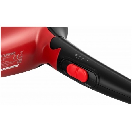 Фен Starwind SHD 7065 1400Вт черный/красный - фото 6