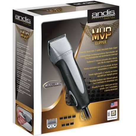 Машинка для стрижки Andis SMC-2 MVP Detachable Blade серебристый металлик (насадок в компл:7шт) - фото 2
