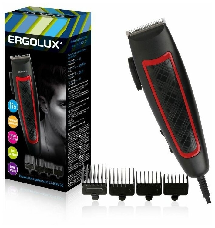 Машинка для стрижки волос Ergolux ELX-HC04-C43 14395 - фото 1
