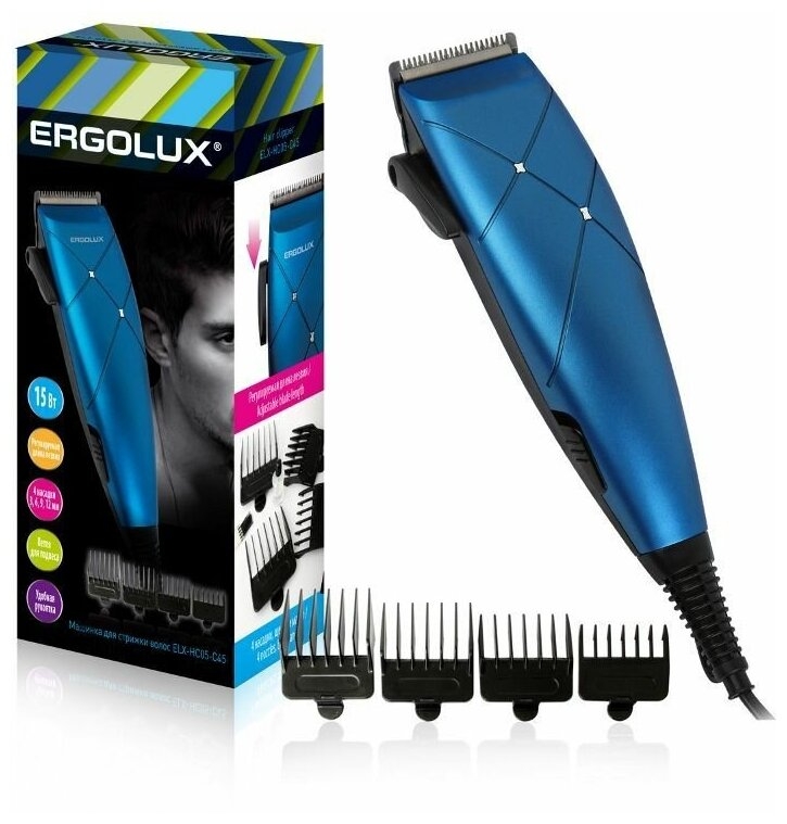 Машинка для стрижки волос Ergolux ELX-HC05-C45 14396 - фото 1