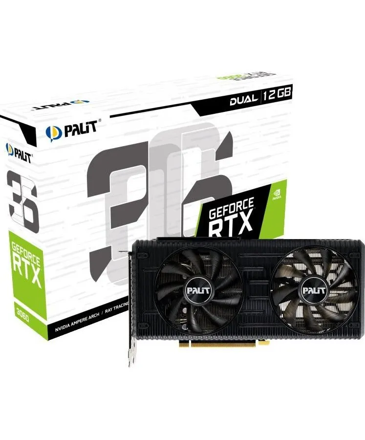 Видеокарта Palit PA-RTX3060 DUAL 12Gb LHR (NE63060019K9-190AD) - фото 1