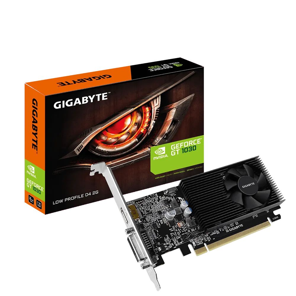 Видеокарта Gigabyte GT 1030 2Gb (GV-N1030D4-2GL) видеокарта gigabyte geforce gtx 1650 oc low profile 4096mb