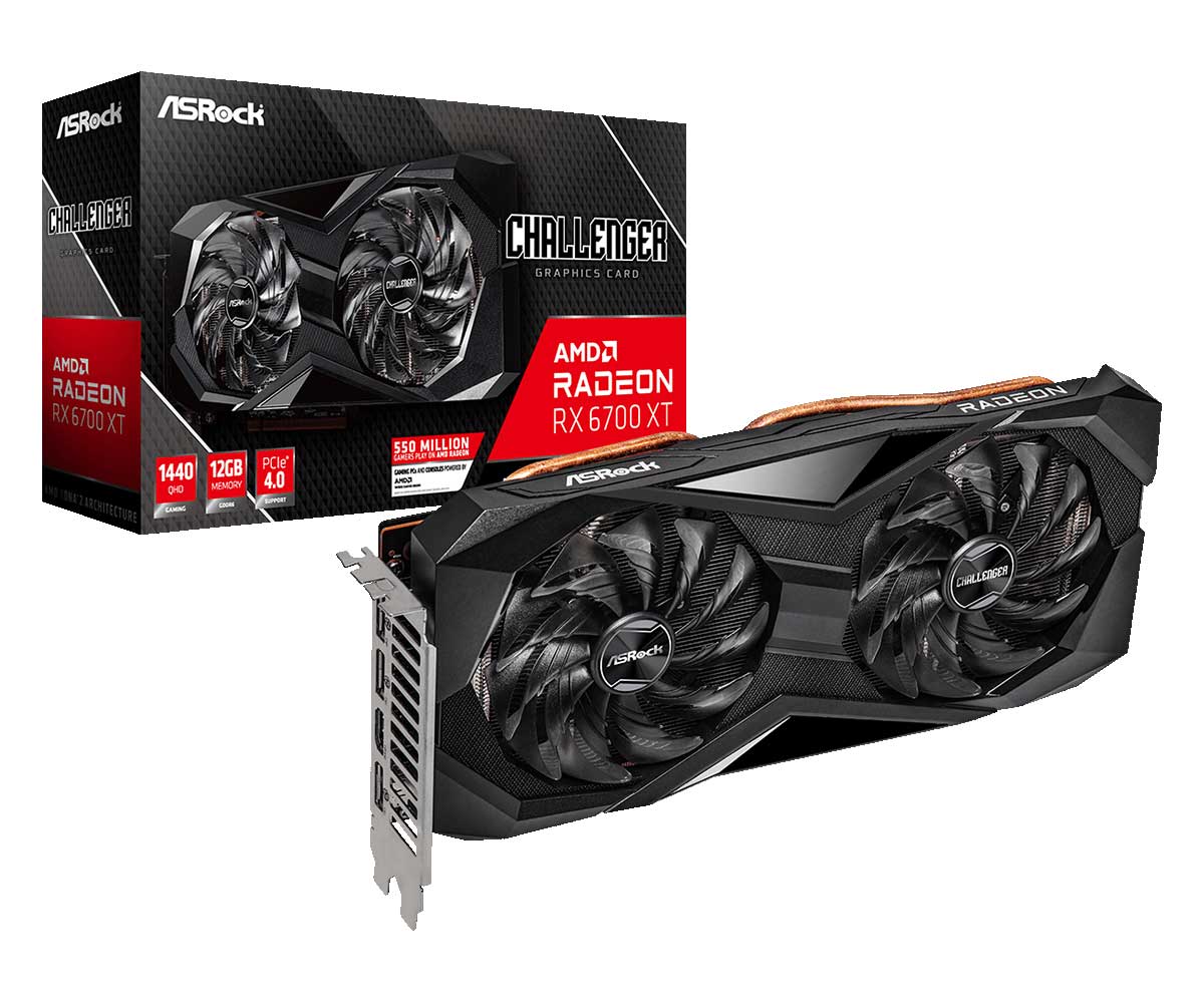 Видеокарта ASRock PCI-E AMD Radeon RX 6700 XT Challenger D 12Gb (RX6700XT CLD 12G)