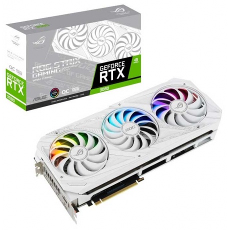 Видеокарта Asus PCI-E nVidia GeForce RTX 3080 10Gb RTL (ROG-STRIX-RTX3080-O10G-WHITE) - фото 9