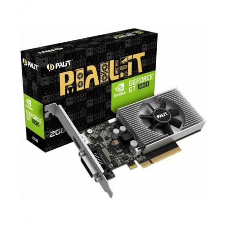 Видеокарта Palit GeForce GT 1030 2048Mb 64 DDR4 Bulk low profile (NEC103000646-1082F) - фото 1