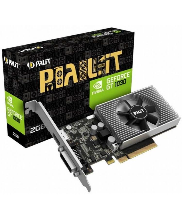 Видеокарта Palit GeForce GT 1030 2048Mb 64 DDR4 Bulk low profile (NEC103000646-1082F) видеокарта palit geforce gt 710 pa gt710 2gd3h 2048mb