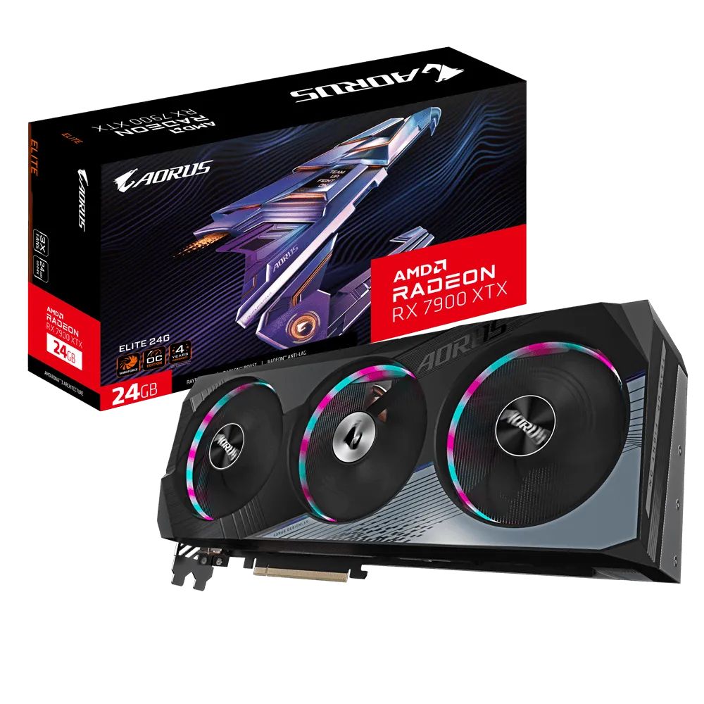 Видеокарта Gigabyte AMD Radeon RX 7900XTX 24576Mb 384 GDDR6 (GV-R79XTXAORUS E-24GD)